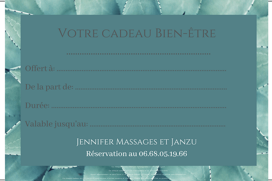 Carte cadeau verso
